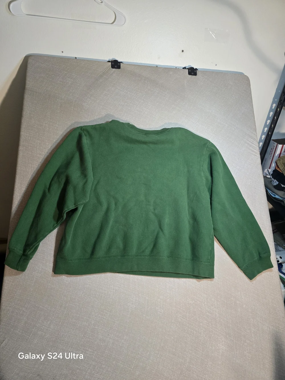 Cherokee Green Crewneck Sweater with Santa Hat Embroidery